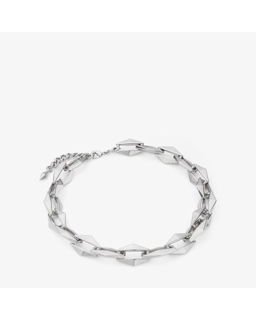 Jimmy Choo Metallic Diamond chain necklace