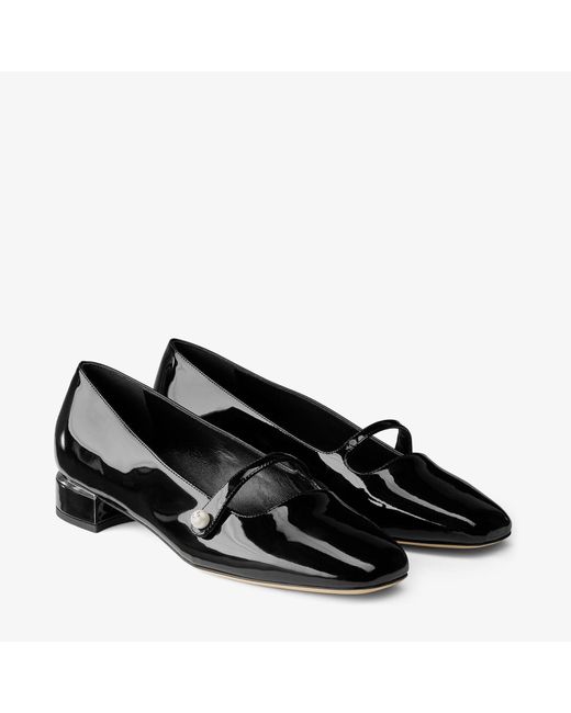 Jimmy Choo Black Elisa Ballerina Leather Ballet Flats