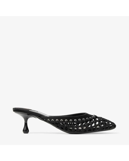 Jimmy Choo Black Pixie Mule Woven 50