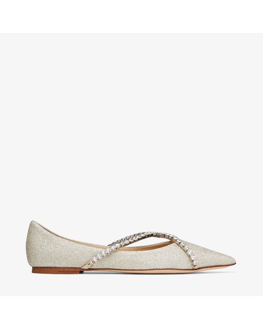 Jimmy Choo Genevi Flat in Natural | Lyst UK