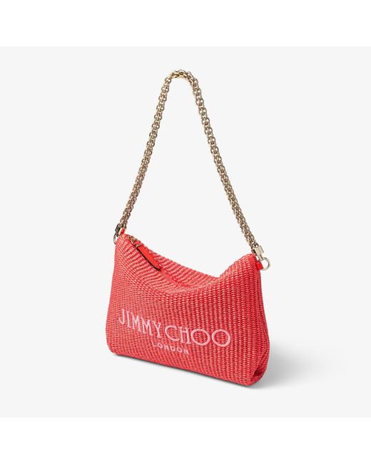 Jimmy Choo Red Logo Callie Clutch Bag