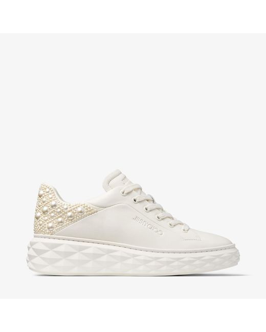 Jimmy Choo White Diamond Maxi Low-Top Sneakers