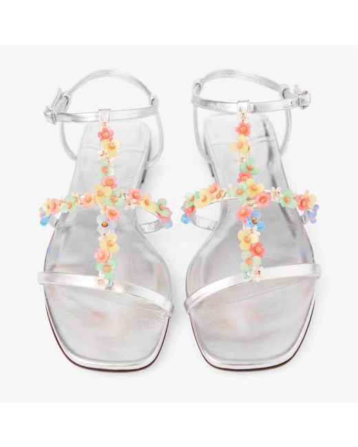 Jimmy Choo White Gwyn Daisy Flat
