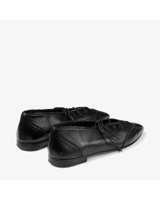 Jimmy Choo Black Margot Lace Up Flat