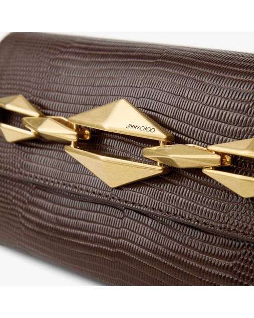 Jimmy Choo Brown Diamond Shoulder East-West S