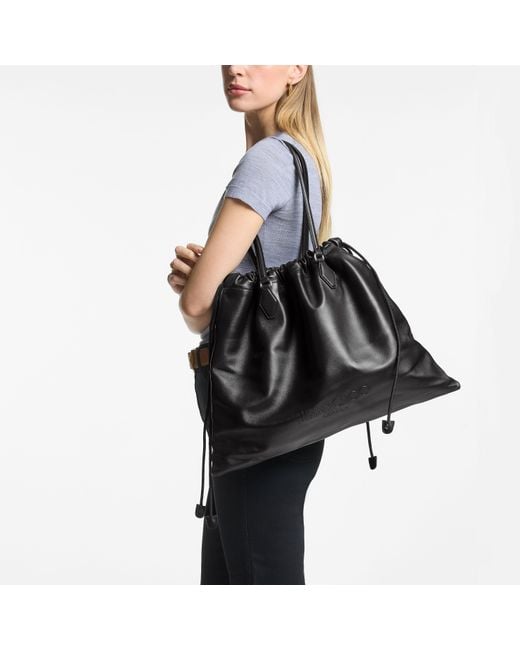 Jimmy Choo Black Drawstring Tote Large