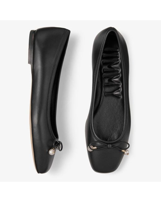 Jimmy Choo Black Elme Leather Flat