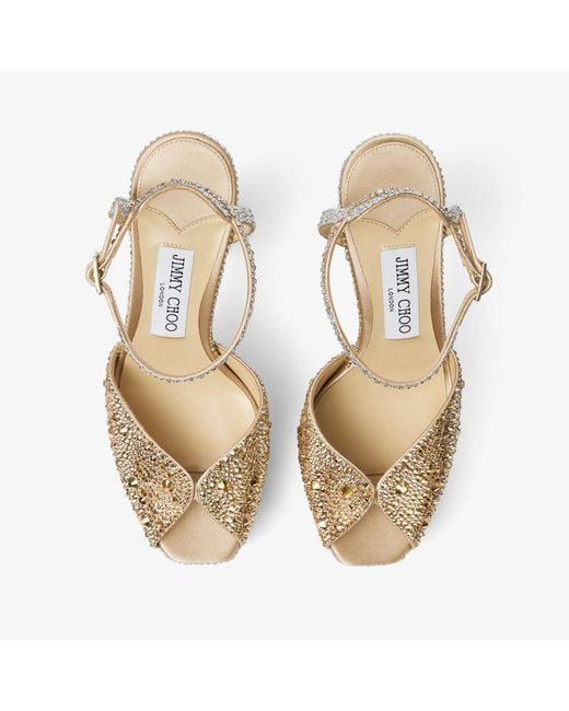 Jimmy Choo Metallic Sacaria 120 Embellished Platform Sandals