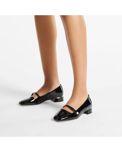 Jimmy Choo Black Elisa Ballerina Leather Ballet Flats