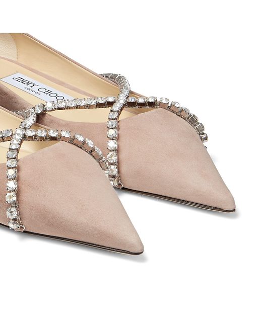 Jimmy Choo Genevi Flat in Natural | Lyst