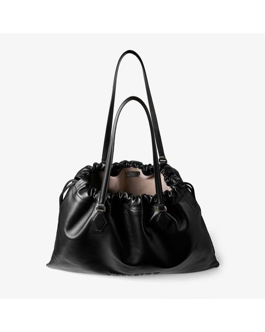 Jimmy Choo Black Drawstring Tote Large