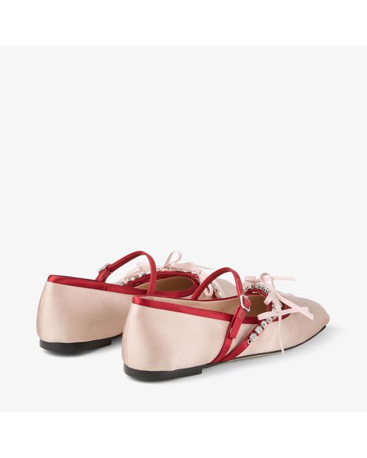 Jimmy Choo Pink Loli Satin Ballerina Flat