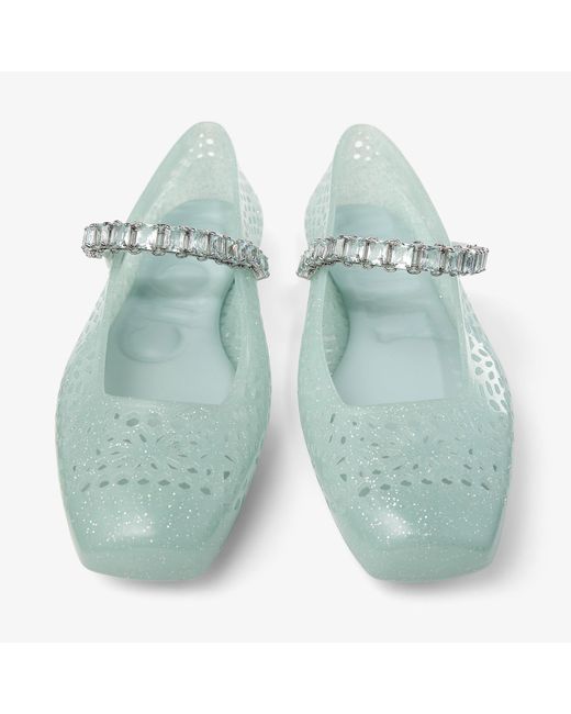 Jimmy Choo Green The Jelly Flats