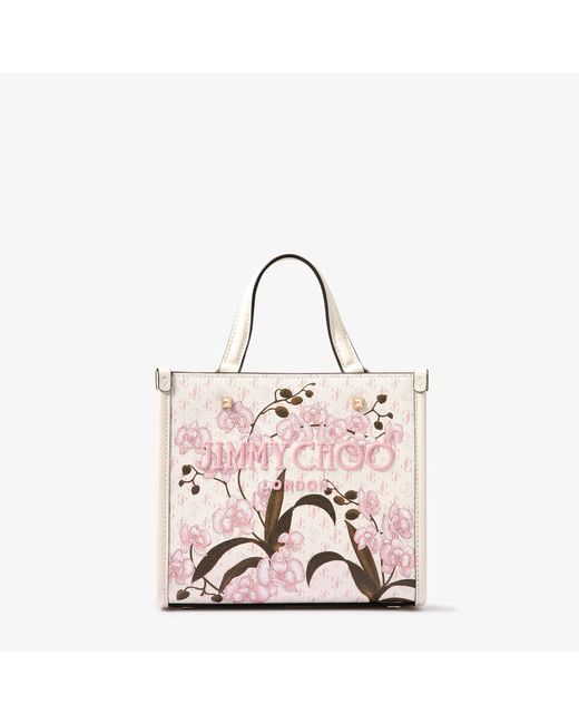 Jimmy Choo Avenue Tote Bag/s Latte Mix/light Gold One Size Pink