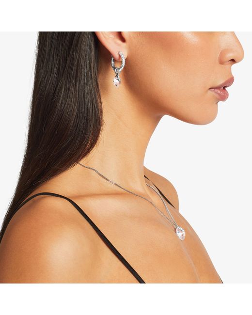 Jimmy Choo White Heart Hoops