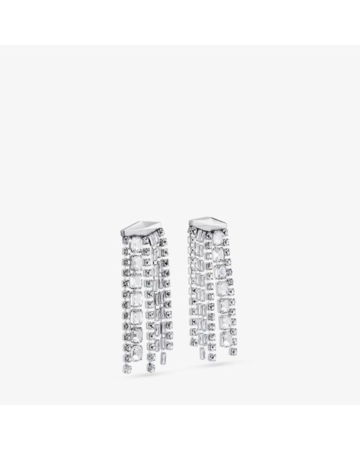 Jimmy Choo White Zandra Earrings