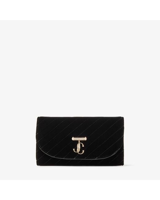 Jimmy Choo Black Curve Wallet With Chain
