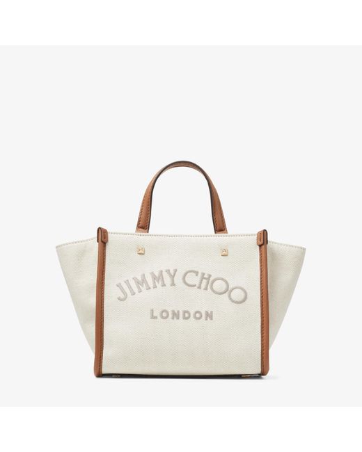 ★ JIMMY CHOO ★ VARENNE TOTE S 2WAY トートバッグ JIMMY CHOO tote bag VARENNE TOTEBAG S 2way canvas Cream