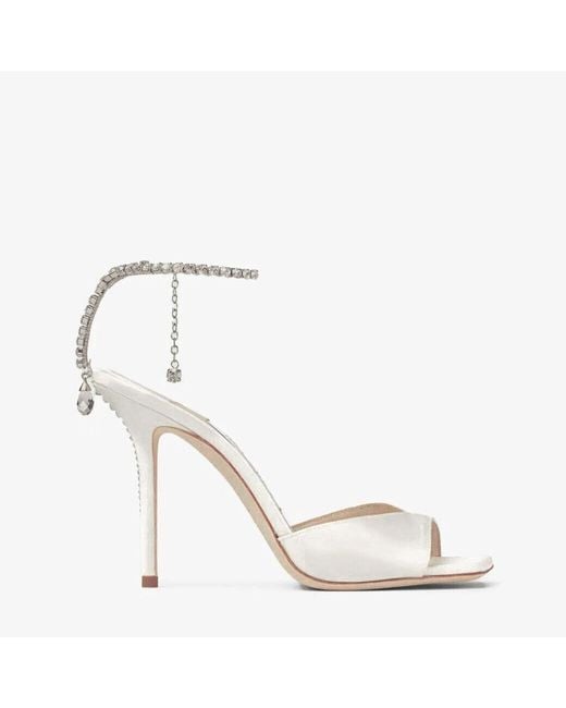 Jimmy Choo White Saeda Sandal 100
