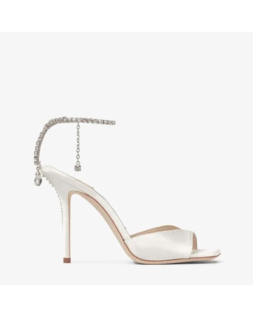 Jimmy Choo White Saeda Sandal 100