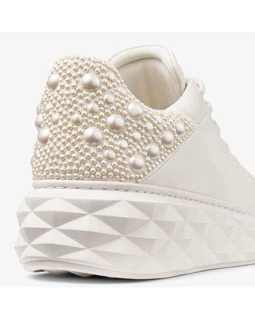 Jimmy Choo White Diamond Maxi Low-Top Sneakers