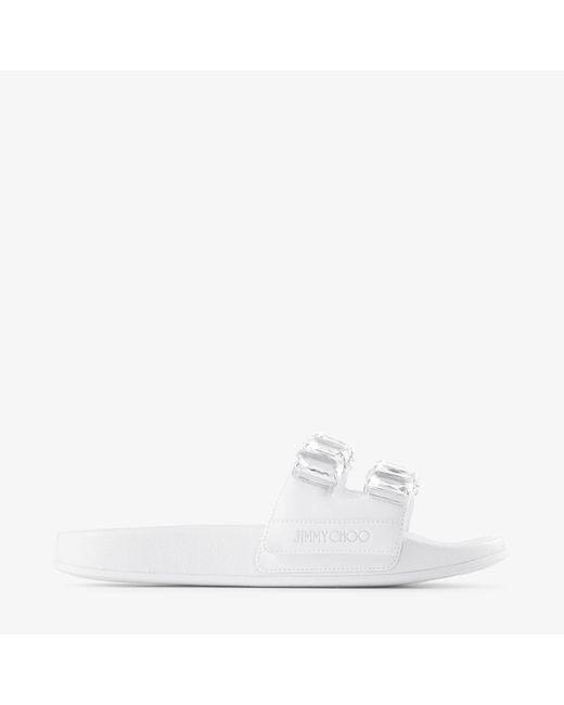 Jimmy Choo White Fitz Crystal