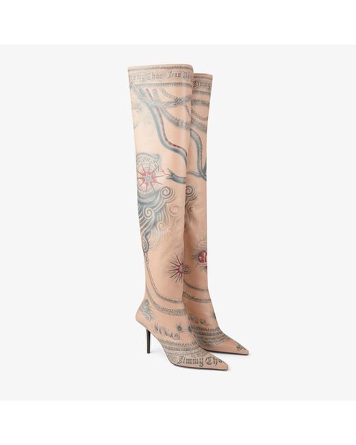 Jimmy Choo Natural Jean Paul Gaultier Over The Knee Boot 90