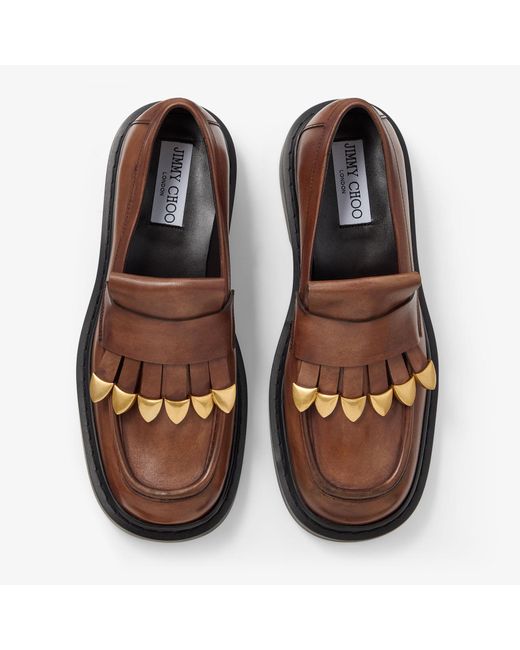 Jimmy Choo Brown Buff Tassel Loafer for men