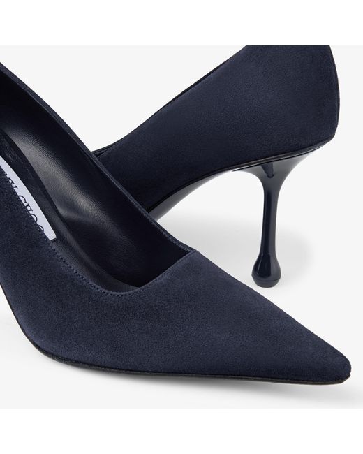 Jimmy Choo Blue Ixia 80 Suede Pumps