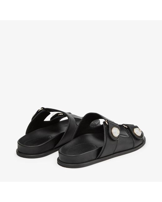 Jimmy Choo Black Fayence Leather Sandal