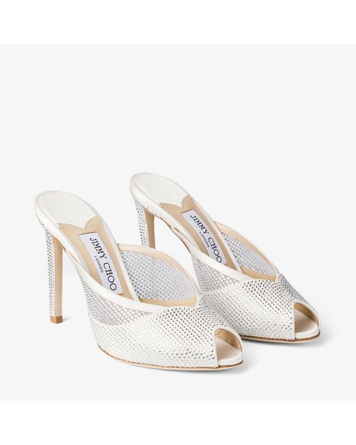 Jimmy Choo White Brigitte Mule 100