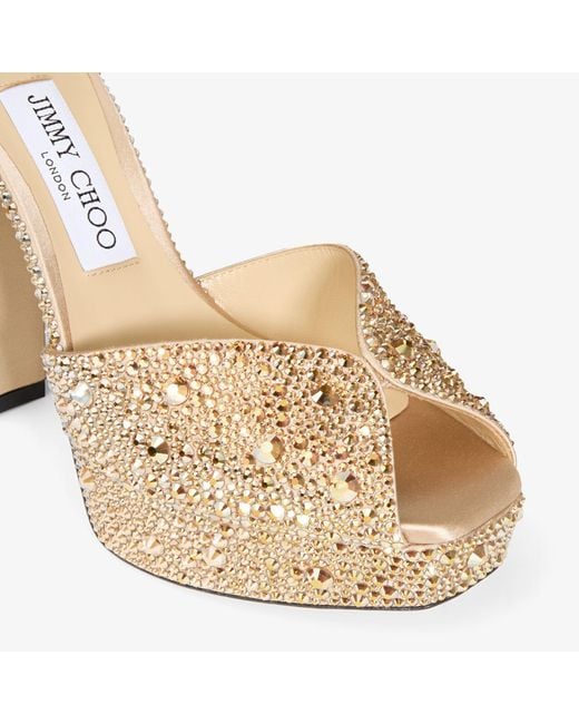 Jimmy Choo Metallic Sacaria 120 Embellished Platform Sandals