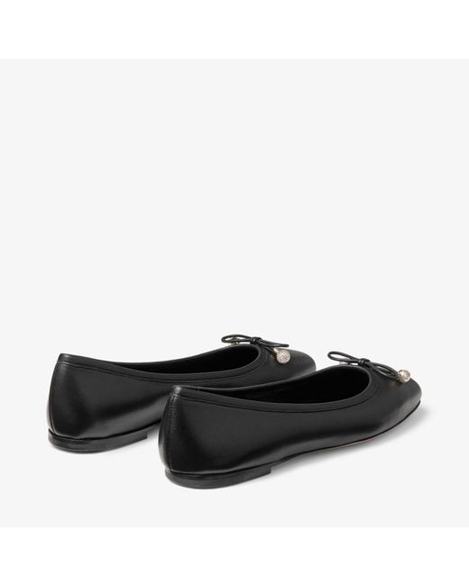 Jimmy Choo Black Elme Leather Flat