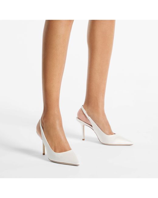 Jimmy Choo White Love Sling Back 85
