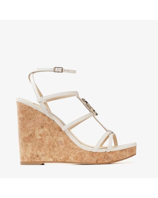 Jimmy Choo Jc 110 Leather Wedge Sandal in Brown Lyst Canada