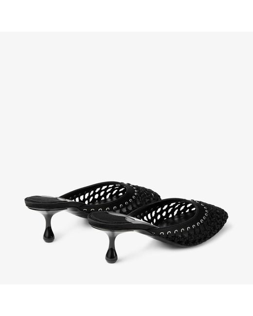 Jimmy Choo Black Pixie Mule Woven 50