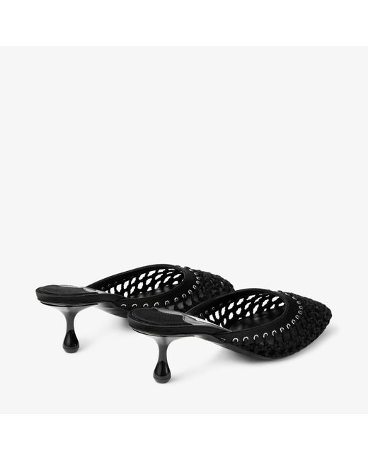 Jimmy Choo Black Pixie Mule Woven 50
