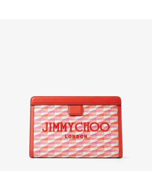 Jimmy Choo Avenue Pouch Paprika/candy Pink Mix One Size Red