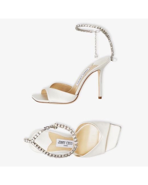 Jimmy Choo White Saeda Sandal 100