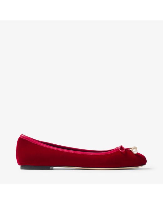 Jimmy Choo Red Elme Flat