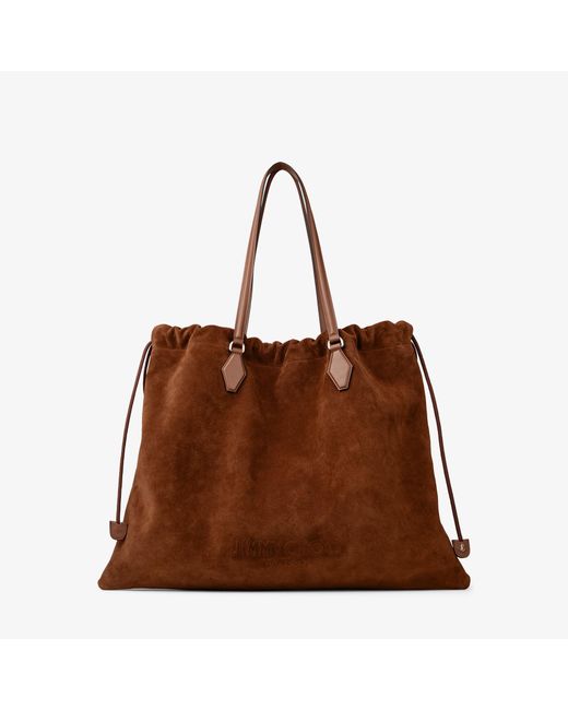 Jimmy Choo Brown Drawstring Tote Large