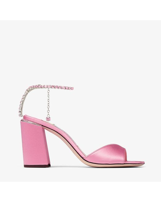 Jimmy Choo Pink Saeda sandal block heel 85