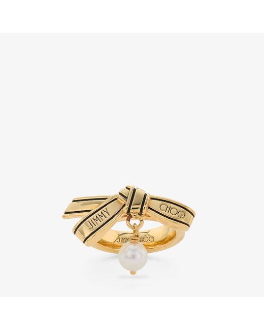 Jimmy Choo Metallic Ribbon Ring