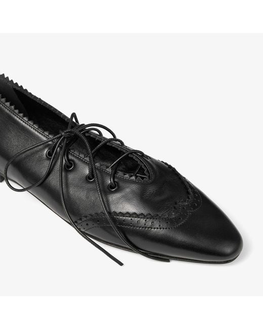 Jimmy Choo Black Margot Lace Up Flat