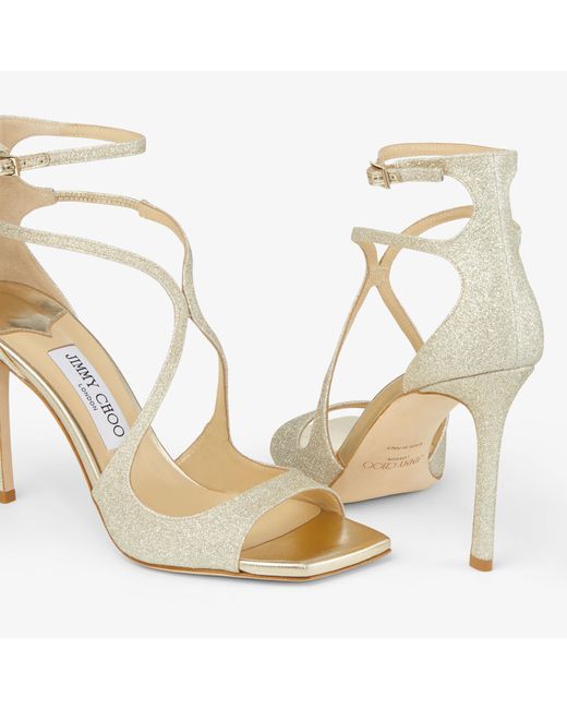 Jimmy Choo Metallic Azia 95 Glitter-Embellished Sandals