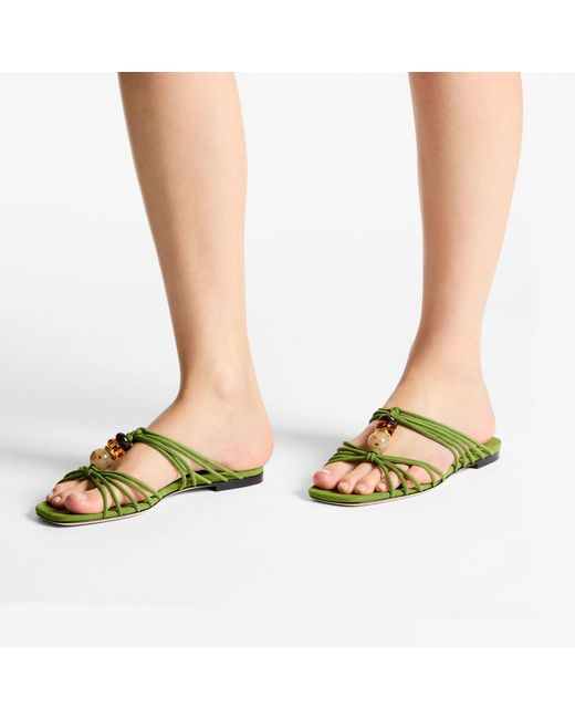 Jimmy Choo Green Lova Mule Flat