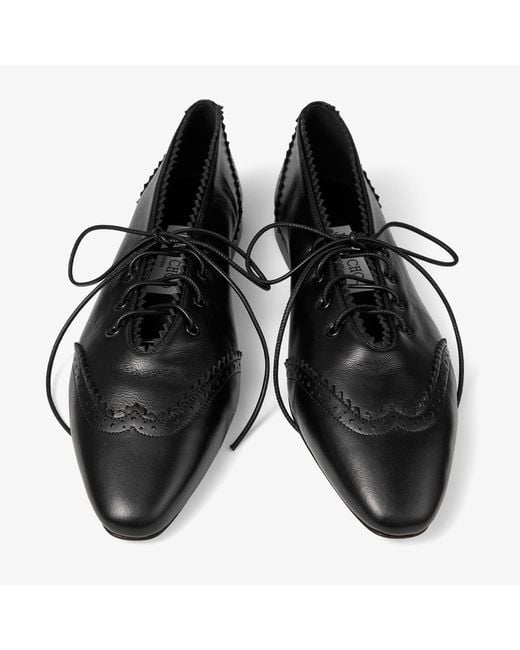 Jimmy Choo Black Margot Lace Up Flat