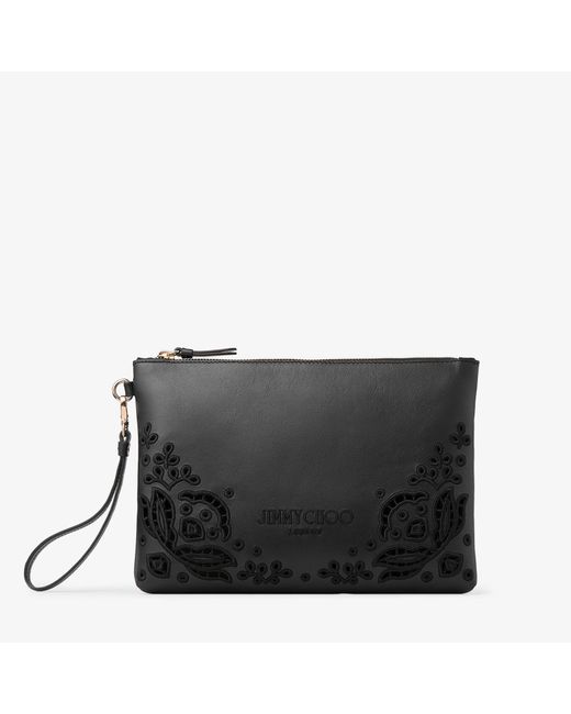 Jimmy Choo Black Zipped Flat Pouch
