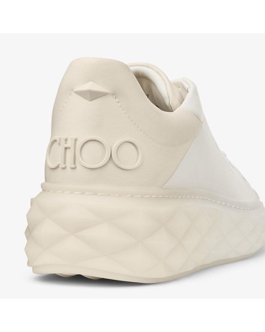 Jimmy Choo White Diamond Maxi Leather Sneakers
