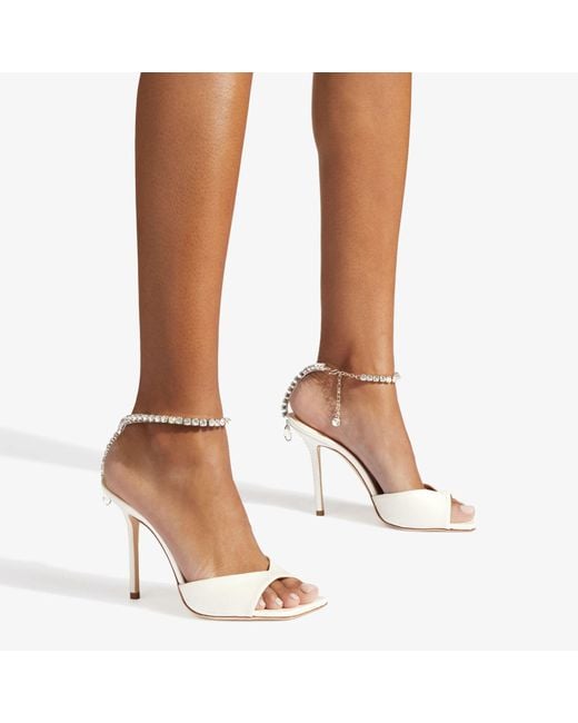 Jimmy Choo White Saeda Sandal 100
